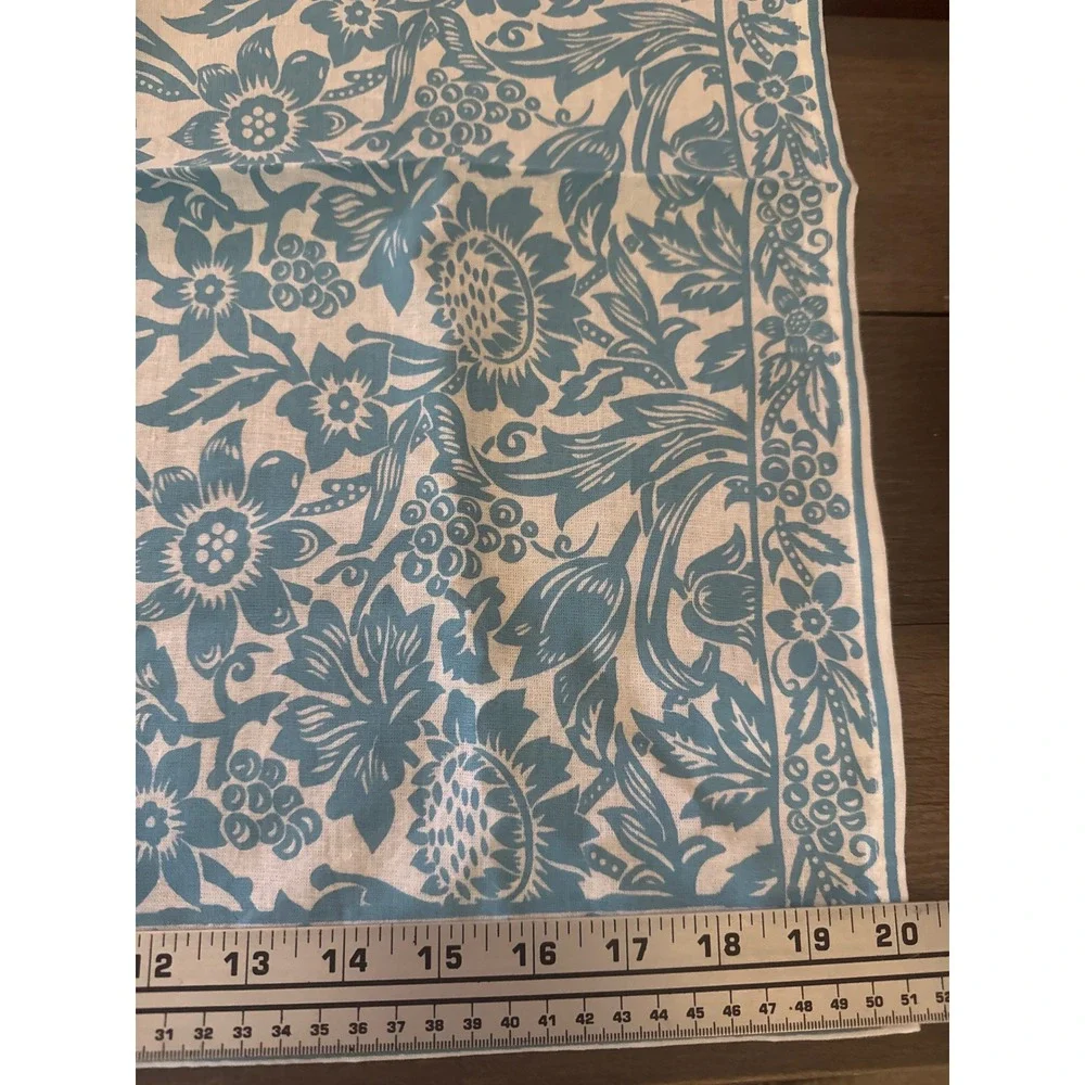 The Painted Cottage Blue White Floral Block Print Cloth Napkins Set of 4 20x20